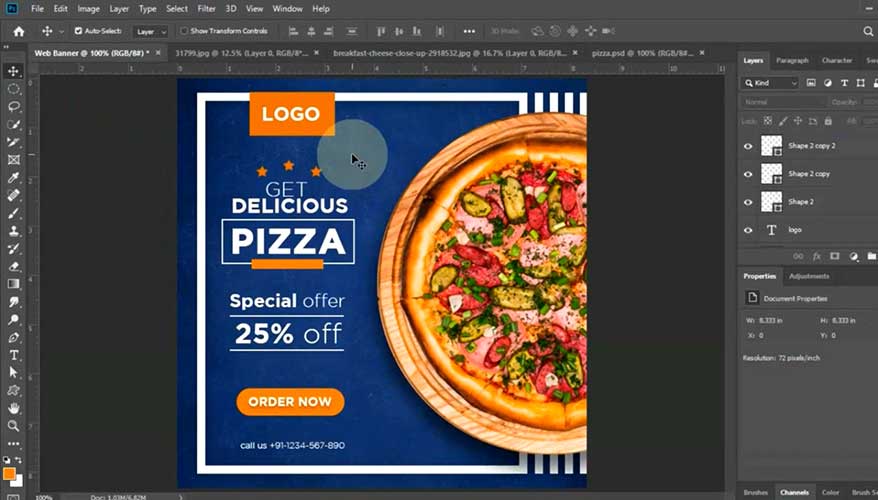 مرحله دهم - ساخت بنر تبلیغاتی اینستاگرام با فتوشاپ